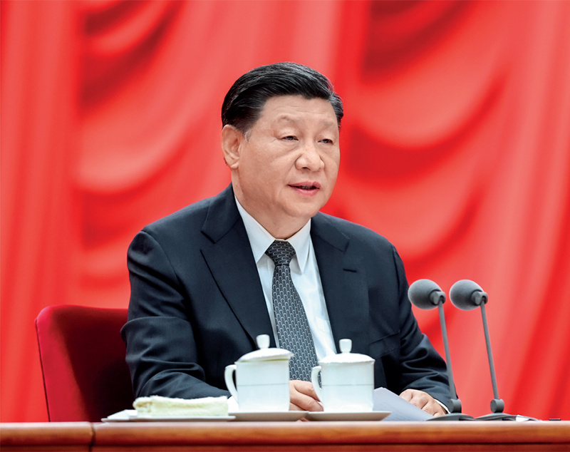 2023年4月3日，学习贯彻习近平新时代中国特色社会主义思想主题教育工作会议在北京召开。中共中央总书记、国家主席、中央军委主席习近平出席会议并发表重要讲话。新华社记者 鞠鹏 摄
